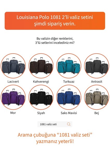 Orta ve Kabin Boy Valiz Seti 4 Teker Kumaş Valiz Bordo 1081