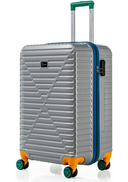 Kabin Boy %100 Polikarbon Valiz 4x2 Teker Gri 1088