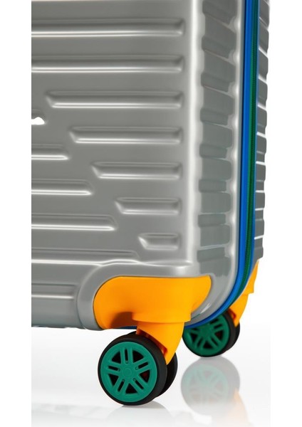 Kabin Boy %100 Polikarbon Valiz 4x2 Teker Gri 1088