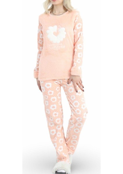 Uzun Kalın Polar Peluş Pijama Takımı