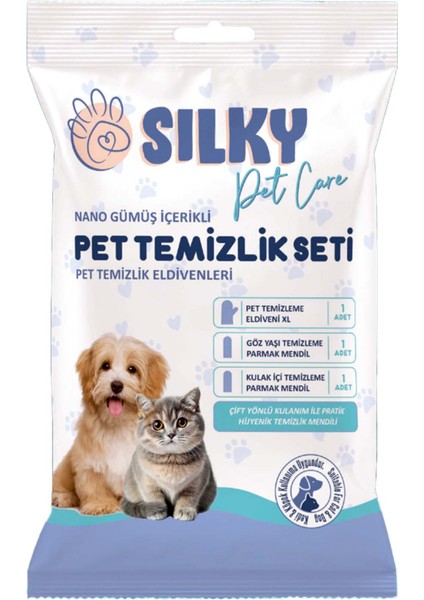 - Kediler için Kulak / Burun / Pati - Temizleme Mendil Seti - 3 lü