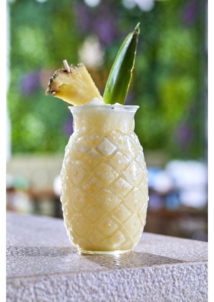 - Limonata Bardak Seti , Soğuk Kahve Bardağı , Milkshake Bardağı , Meşrubat Bardağı Ananas Tasarım 550 ml Bardak