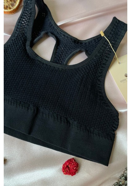 Harlow Kadın Seamless Dikişsiz Siyah Arkası Detaylı Sporcu Sütyeni fiyatları