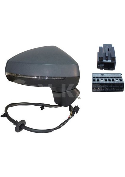 ALKAR-6140782 - Dıs Dıkız Aynası Sag Elektrıklı Isıtmalı Astarlı Sınyallı 8 Pın Audı A3 Sportback 2012-