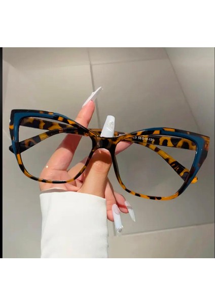 Leopar -Yeşil Renk Kedi Gözü Modeli Gözlük