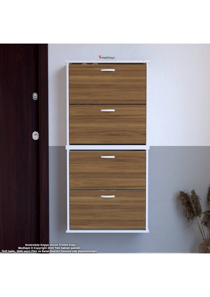 UMAY' 2 Li Asma Antre Hol 52 x 148 x 25,5 cm’ lik 4 Düşer Kapak 8 Göz Ayakkabılık