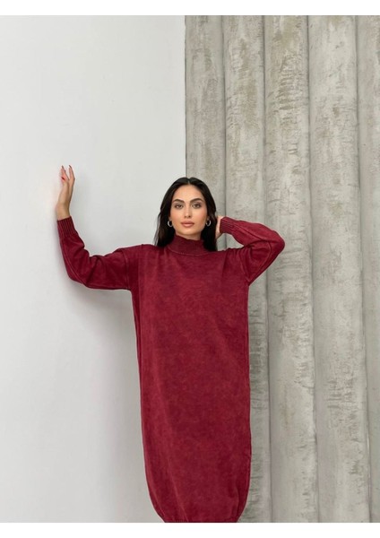 Dıe&more Kadın Batik Yıkamalı Oversize Uzun Kollu Bol Triko Elbise fiyatları