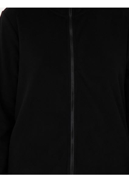 Kadın Siyah Comfort Fit Polar Hırka 50300871-VR046