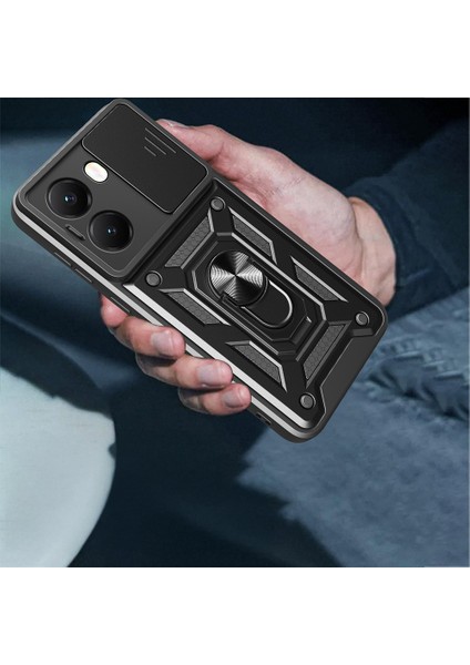 Xiaomi Poco X7 Pro Kılıf Magnetik Standlı Kamera Korumalı Zore Sürgülü Vega Kapak fırsatları