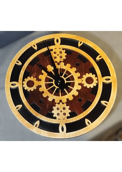 Steampunk Ahşap Duvar Saati