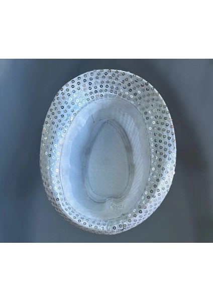 Gümüş Renk Unisex Payetli Parti Pullu Fötr Şapka Karnaval Eğlence Şapkası 1 Adet fiyatları