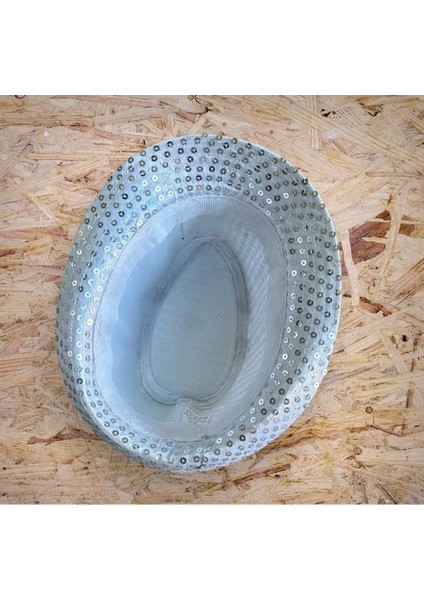 Gümüş Renk Unisex Payetli Parti Pullu Fötr Şapka Karnaval Eğlence Şapkası 1 Adet modelleri