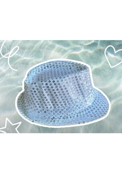 Gümüş Renk Unisex Payetli Parti Pullu Fötr Şapka Karnaval Eğlence Şapkası 1 Adet fırsatları