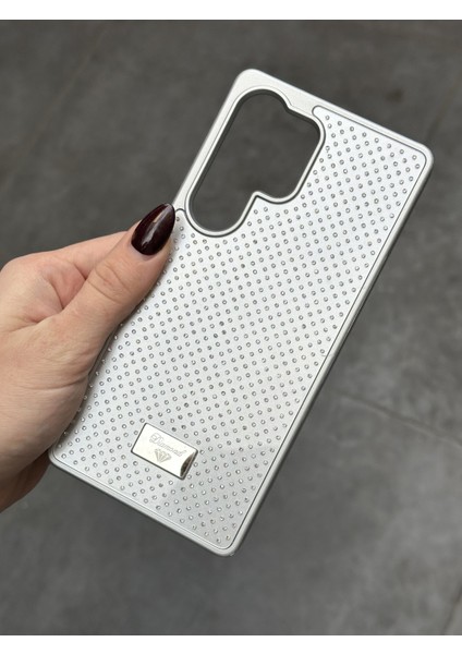 Samsung Galaxy S25 Ultra Uyumlu Elmas Pırlanta Taşlı Gümüş Kılıf