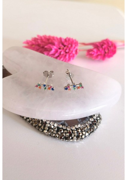 925 Ayar Gümüş Renkli Çıtı Pıtı Çivi Küpe - 2 Adet// 1 Çift fiyatları