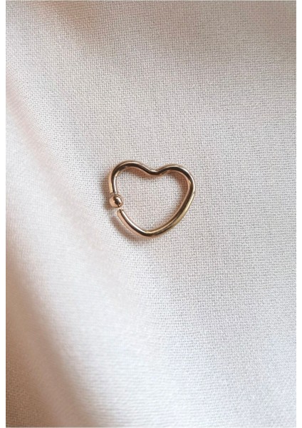 Cerrahi Çelik Kalp Piercing/ Kalınlık 1,2 mm - 1 Adet