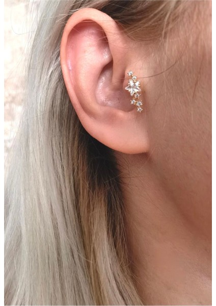 Cerrahi Çelik Yıldız Seli Piercing Küpesi- Bar Uzunluğu 6 Mm-Kalınlığı 1, 2 Mm-1 Adet modelleri