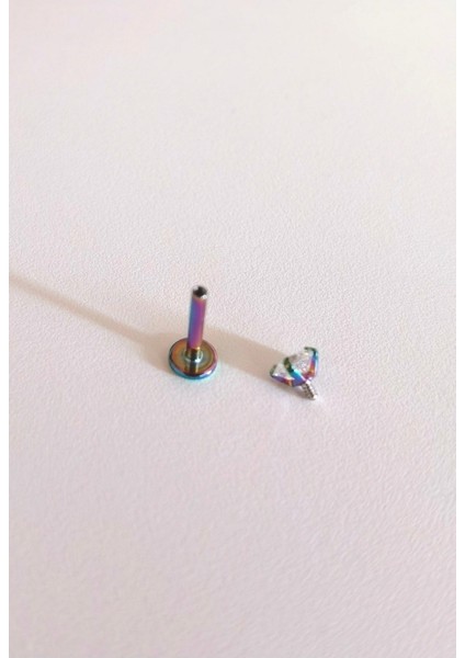 Zirkon Taşlı Cerrahi Çelik Labret Dudak Pıercıng /kulak Piercing - Taş Çapı 3,5mm - 1 Adet fırsatları