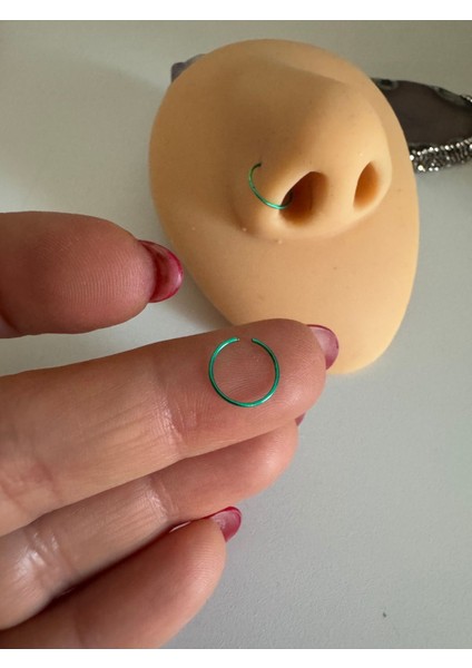Ince Halka Piercing / Yeşil Delik Gerektirmeyen Hızma- Çap 8mm-Kalınlık 0,6mm-1 Adet fiyatları