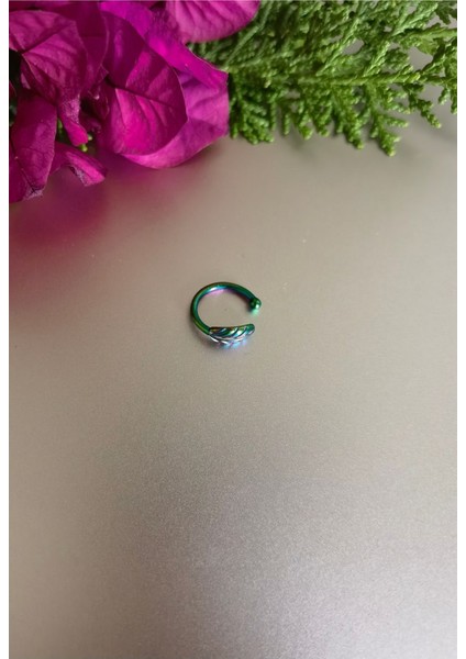 Tüylü Pirinç Siyah Halka Sıkıştırma Piercing / Earcuff /orbital / Helix - 1 Adet modelleri