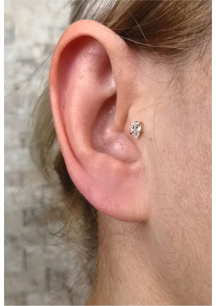 %100 316 L Cerrahi Çelik Watherdrop/damla Tragus/dudak Piercing/kulak Piercing -Taş Çapı 3 Mm-1 Adet