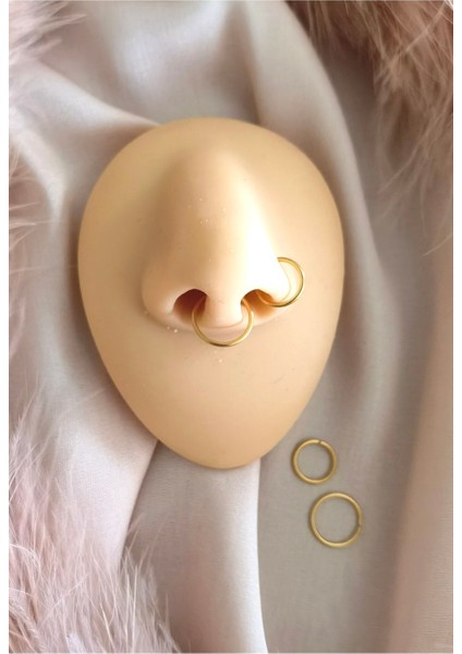 Cerrahi Çelik Halka Hızma/piercing Set. Çap 8 MM,10MM x Kalınlık 1 mm - 2 Adet