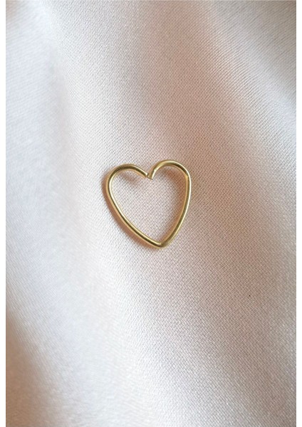 Cerrahi Çelik Ince Kalp Piercing/hızma - Kalınlık 0,8 mm - 1 Adet