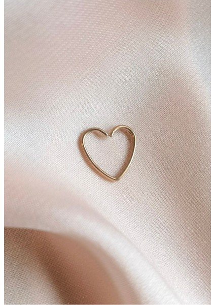 Cerrahi Çelik Ince Kalp Piercing/hızma - Kalınlık 0,8 mm - 1 Adet