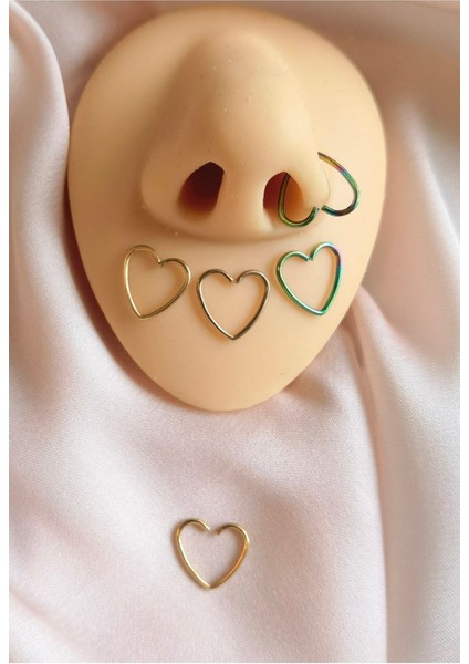 Cerrahi Çelik Ince Kalp Piercing/hızma - Kalınlık 0,8 mm - 1 Adet fiyatları