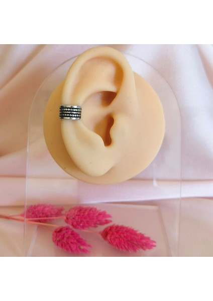 Etnik 6,5 mm Pirinç Antik Gümüş Halka Sıkıştırma Piercing / Earcuff - Tek Adet fiyatları