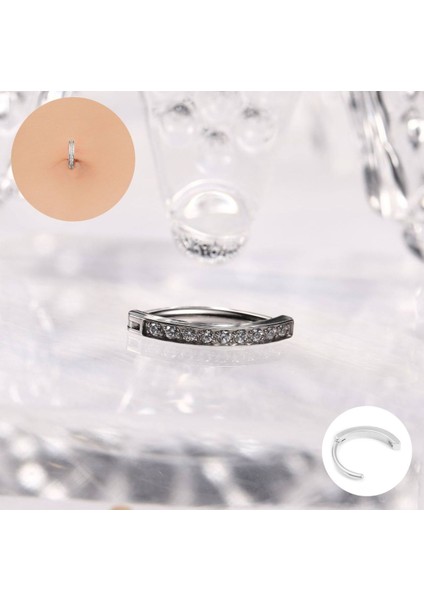 %100 316 L Cerrahi Çelik Zirkon Taşlı Curved Clicker Belly Piercing /göbek Piercingi - 1 Adet fiyatları