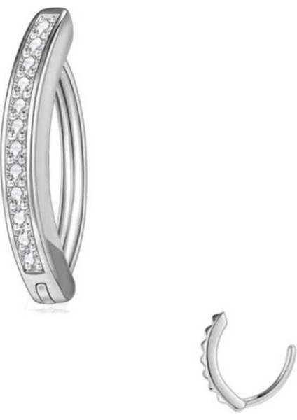 %100 316 L Cerrahi Çelik Zirkon Taşlı Curved Clicker Belly Piercing /göbek Piercingi - 1 Adet indirimleri