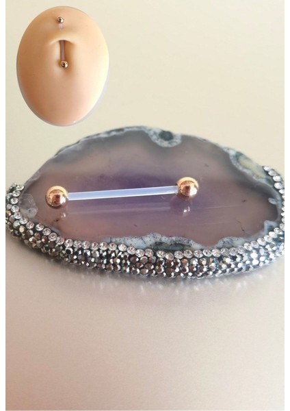 Bioplast&cerrahi Çelik Hamile Göbek Piercingi/bar Uzunlugu 25 Mm-1 Adet