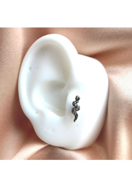 Cerrahi Çelik Dokulu Yılan Piercing - 1 Adet modelleri