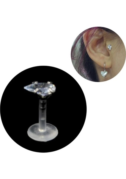Bioplast Su Damlası Piercing - Bar Uzunluğu 8mm-1 Adet