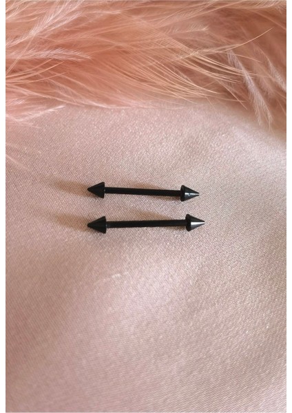 %100 Cerrahi Çelik Spaky Uçlu Memeucu/nipple Piercing -Bar Uzunluğu 12mm-Kalınlığı 1,2mm(ince)( 1 Çift)