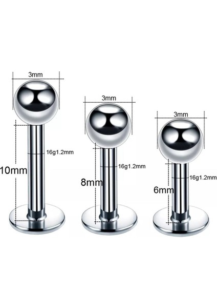 %100 Cerrahi Çelik Labret Pıercıng - Istediğiniz Boy 1 Adet Fiyatıdır. fiyatları