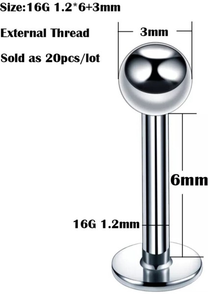 %100 Cerrahi Çelik Labret Pıercıng - Istediğiniz Boy 1 Adet Fiyatıdır. fırsatları