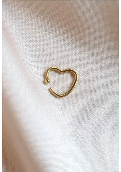 Cerrahi Çelik Kalp Piercing - Kalınlığı 1,2 mm - 1 Adet