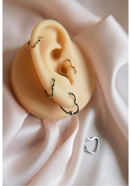 Cerrahi Çelik Kalp Piercing - Kalınlığı 1,2 mm - 1 Adet