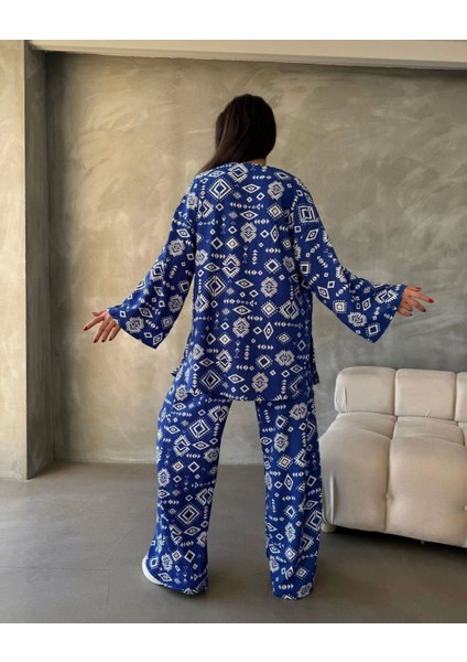 Bürümcük Kumaş Kimono Üçlü Takım