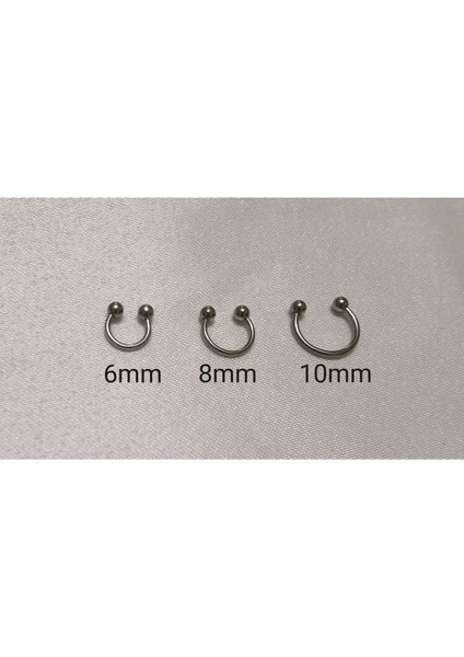 %100 316 L Cerrahi Çelik C Piercing - Top Çapı 3 mm - 1 Adet modelleri
