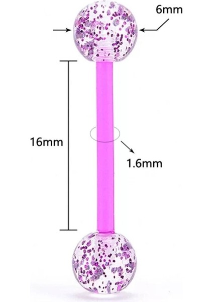 Bioplast Dil Piercing 16 mm modelleri