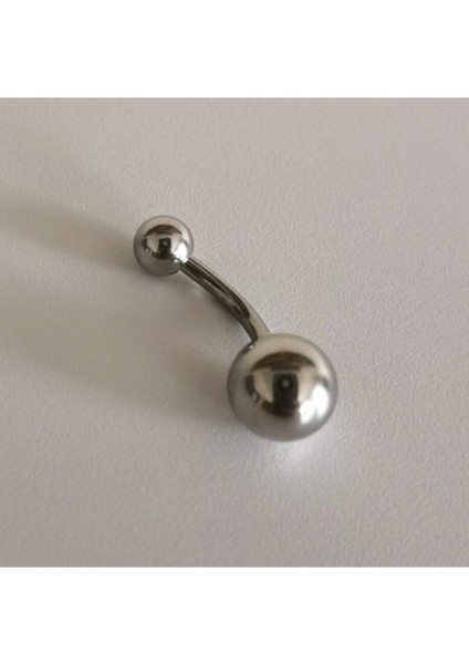 %100 316 L Cerrahi Çelik Göbek Piercing-Bar Uzunluğu 10mm- 1 Adet