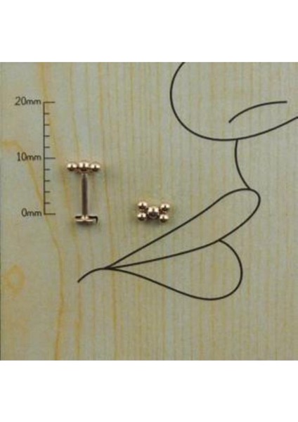 Cerrahi Çelik Dudak Pıercıng, Tragus ve Helıx - 1 Adet