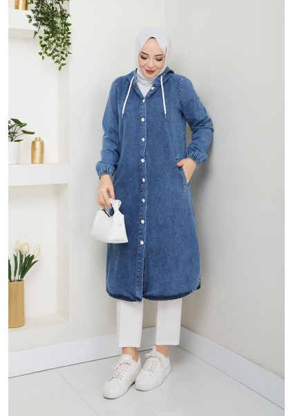Kadın Mavi Denim Kot Kap -PMK397
