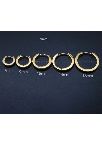 Cerrahi Çelik Halka Küpe - Bombeli Kenarlı - Kalınlığı 2,5 mm - 1 Çift modelleri