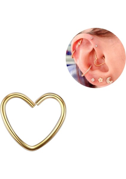 Cerrahi Çelik Kalp Piercing -1 adet