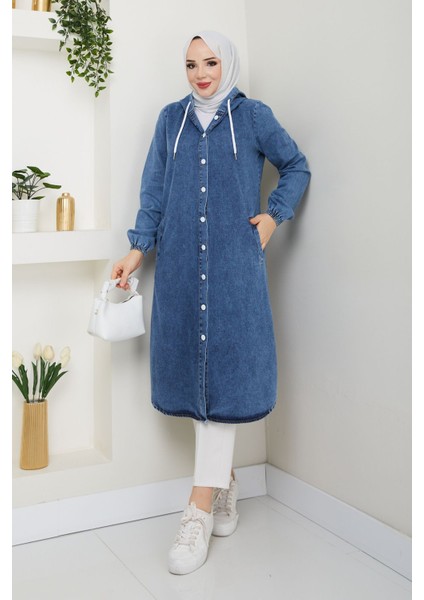 Kadın Mavi Denim Kot Kap -PMK397