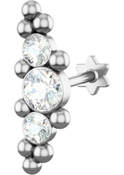 %100 316 L Cerrahi Çelik Helix Piercing - Bar Uzunluğu 6 Mm- 1 Adet